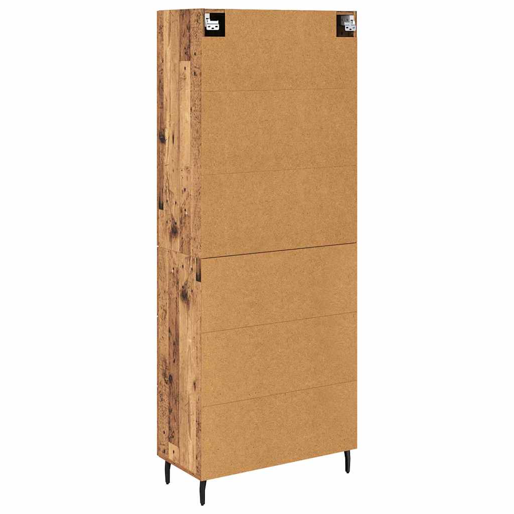Highboard s ladicama 2 pcs Staro drvo Inženjerska drva i staklo