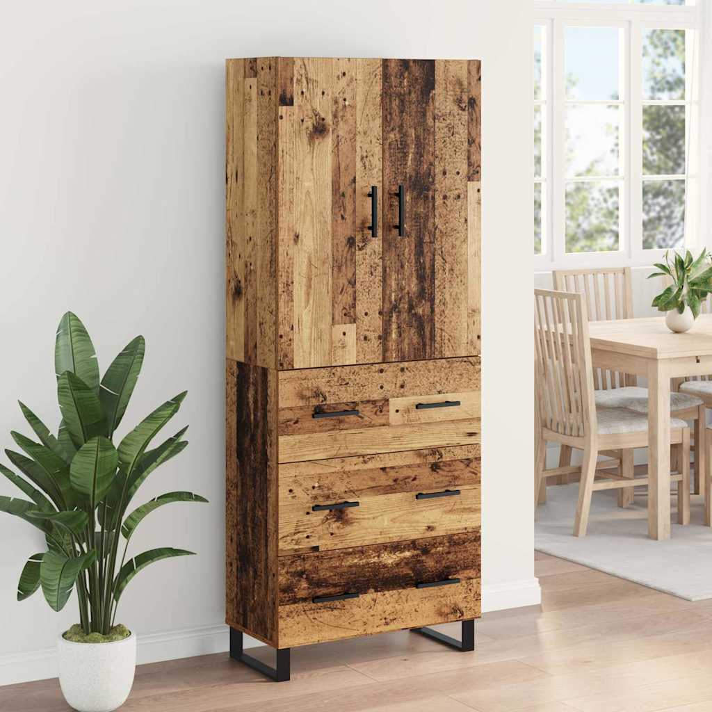 Highboard s ladicama 2 pcs Staro drvo 69,5 x 34 x 180 cm