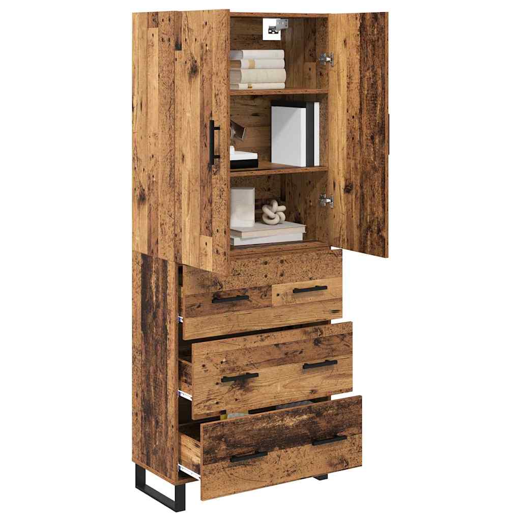Highboard s ladicama 2 pcs Staro drvo 69,5 x 34 x 180 cm