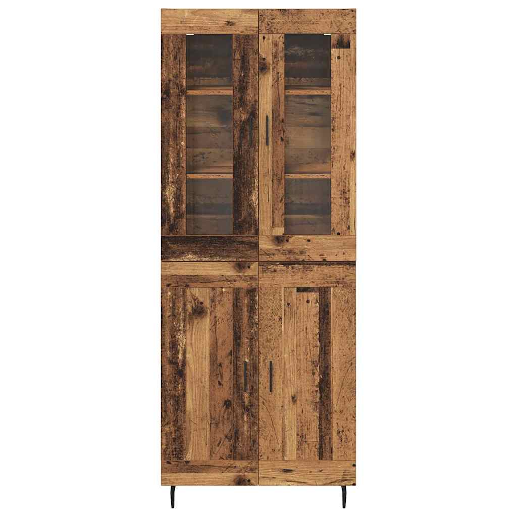 Highboard 2 pcs Staro drvo Inženjerska drva i staklo