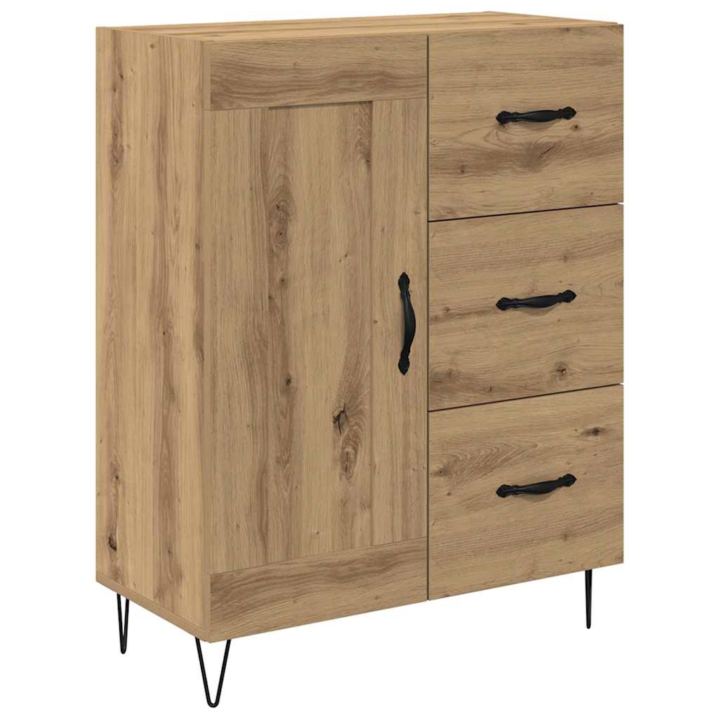 Highboard 2 pcs Umjetnički hrast Inženjersko drvo i staklo