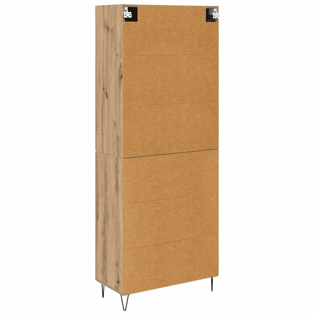 Highboard 2 pcs Umjetnički hrast Inženjersko drvo i staklo