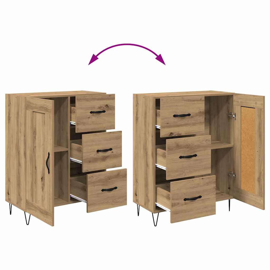 Highboard 2 pcs Umjetnički hrast Inženjersko drvo i staklo