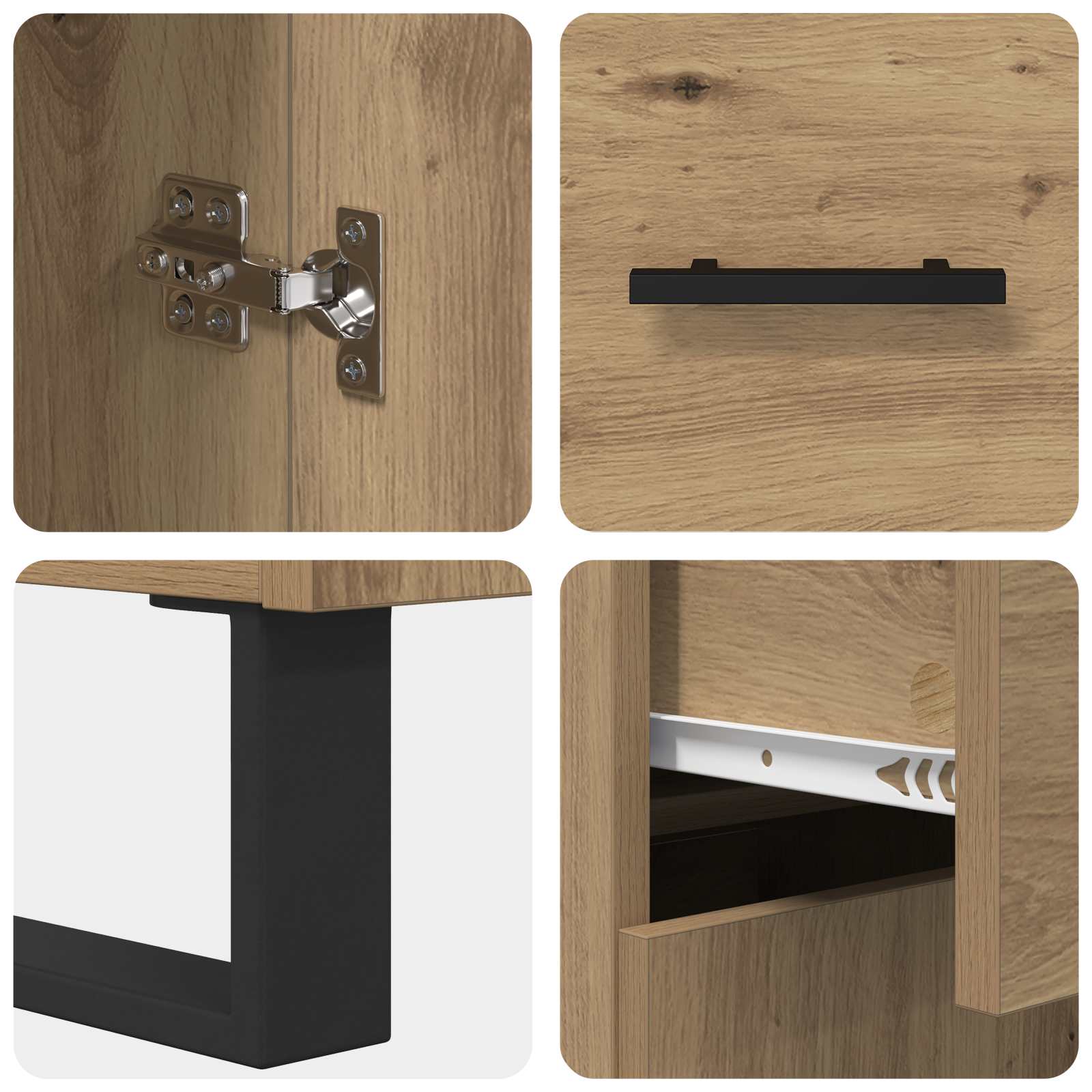 Highboard s ladicama 2 pcs Umjetnički hrast Konstruirano drvo