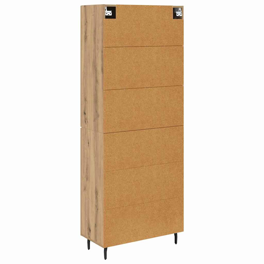 Highboard 2 pcs Umjetnički hrast Inženjerska drva i staklo