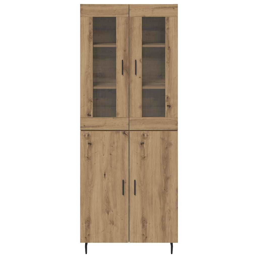 Highboard 2 pcs Umjetnički hrast Inženjerska drva i staklo