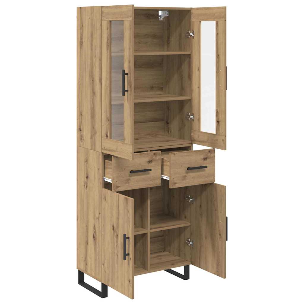 Highboard 2 pcs Umjetnički hrast Inženjerska drva i staklo