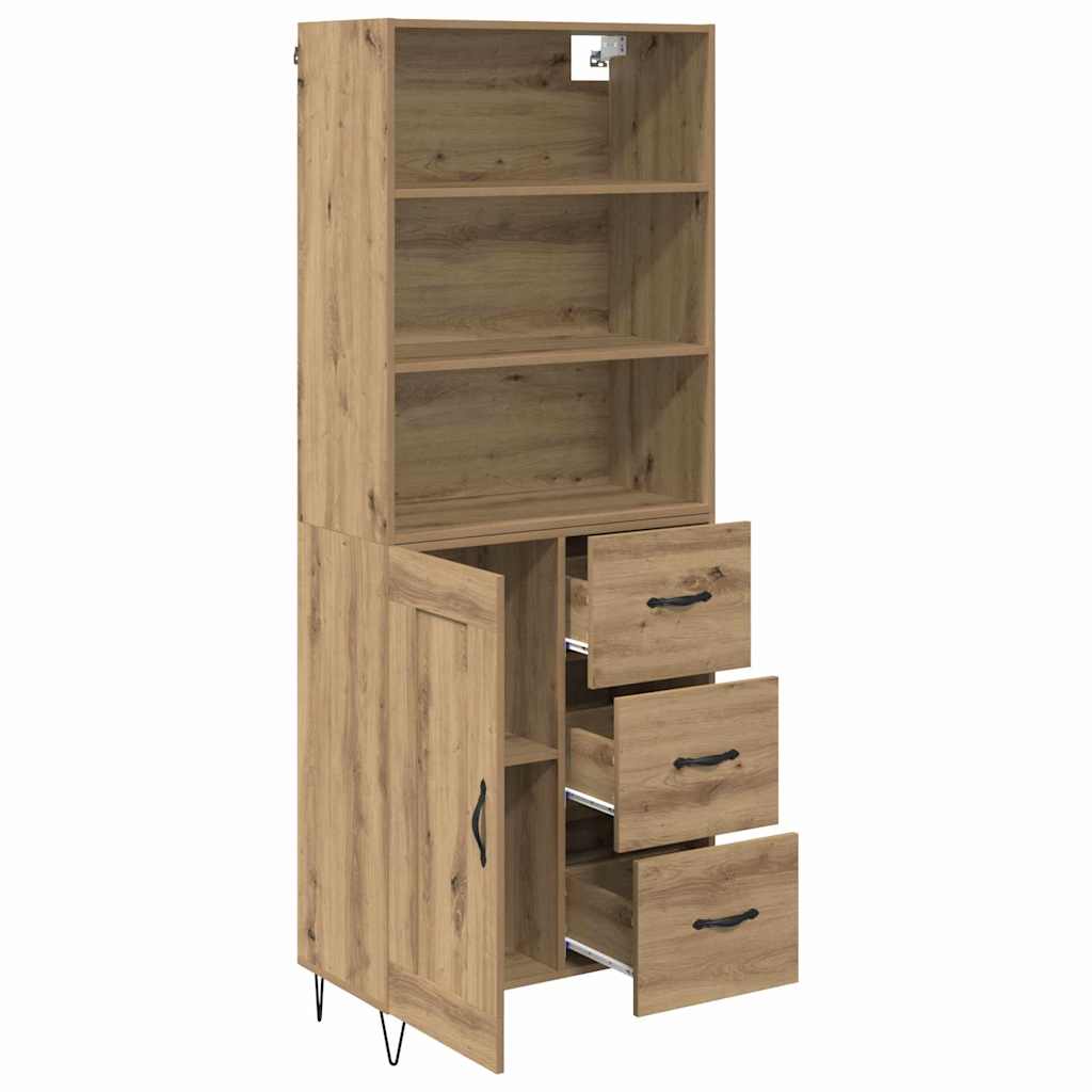 Highboard s ladicama 2 pcs Umjetnički hrast Konstruirano drvo