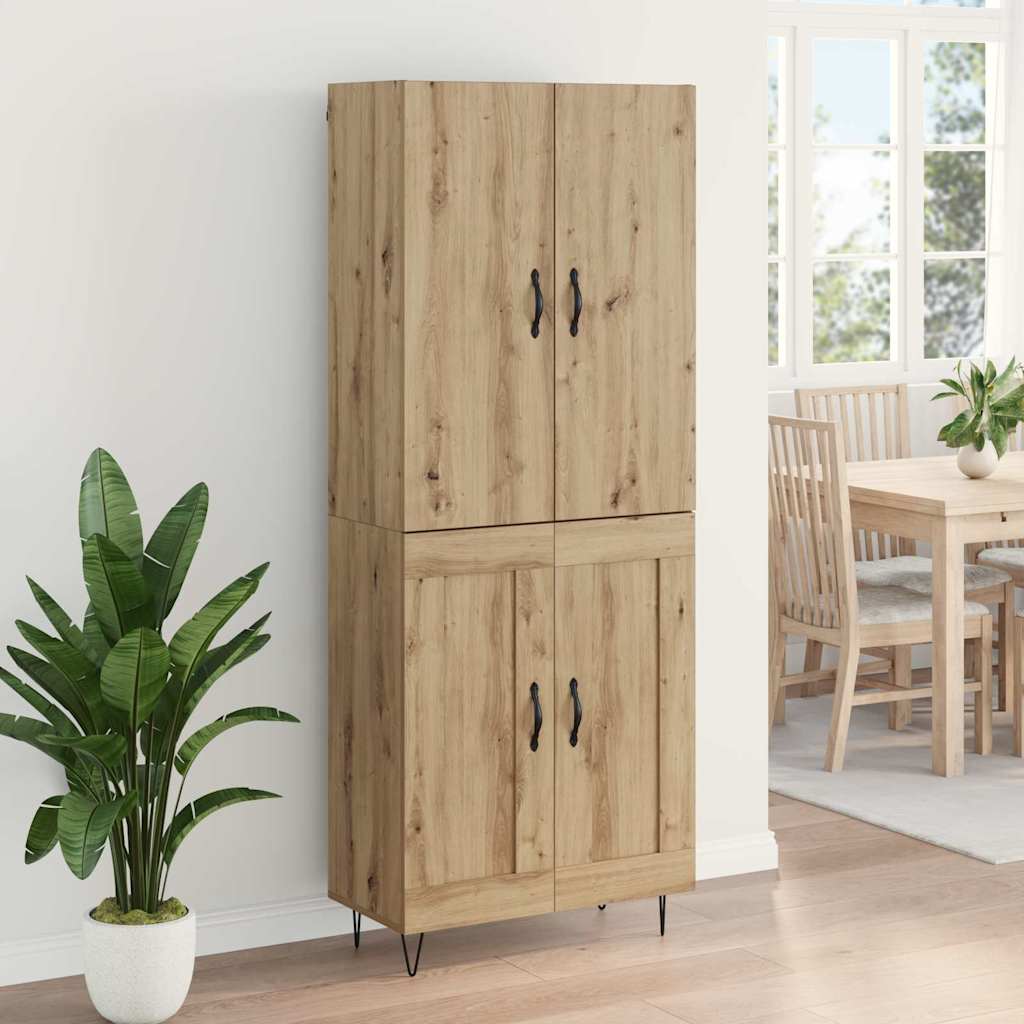Highboard 2 pcs Umjetnički hrast Inženjersko drvo i staklo