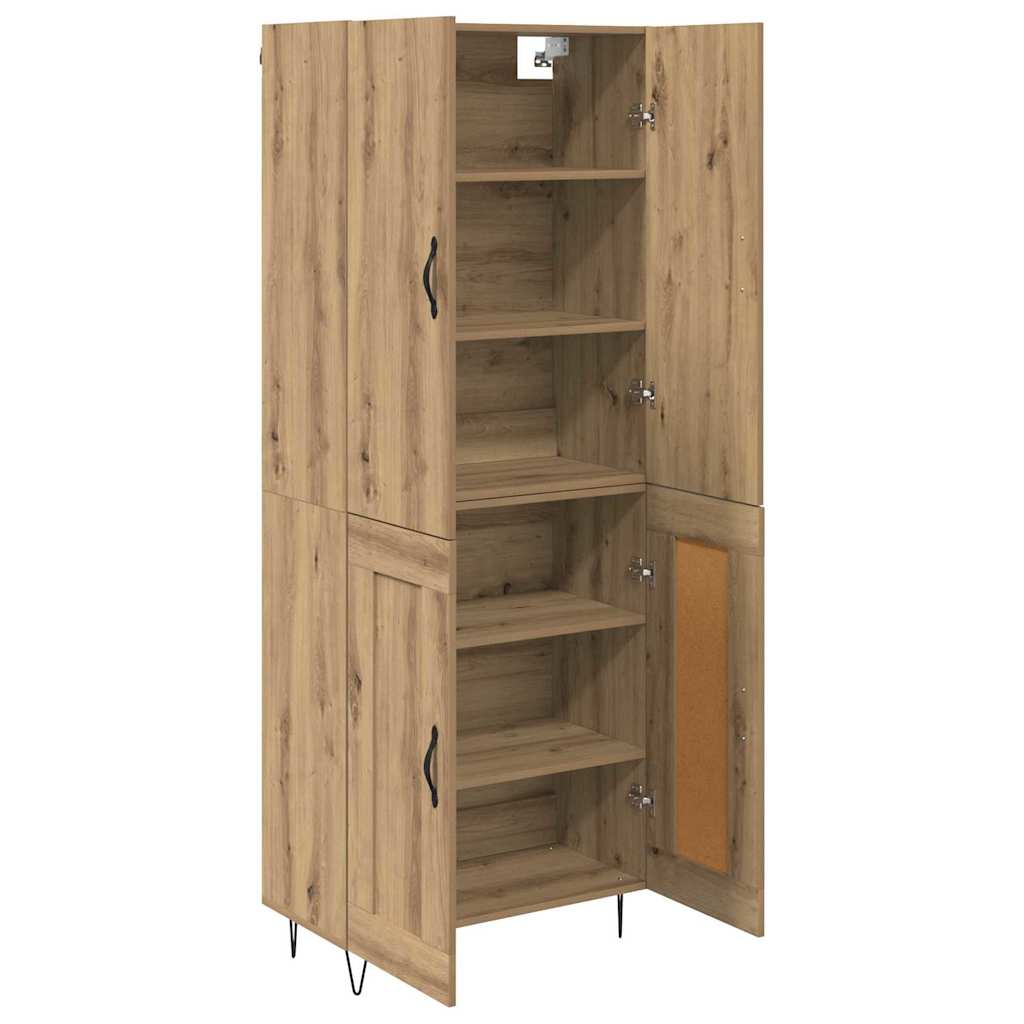 Highboard 2 pcs Umjetnički hrast Inženjersko drvo i staklo