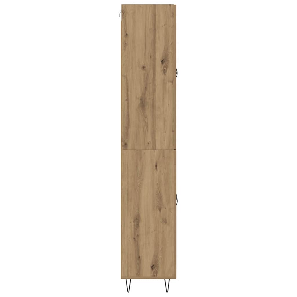 Highboard 2 pcs Umjetnički hrast Inženjersko drvo i staklo