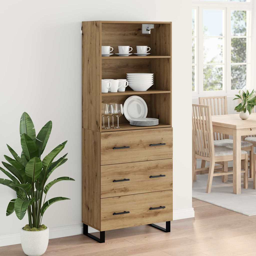 Highboard s ladicama 2 pcs Umjetnički hrast Konstruirano drvo