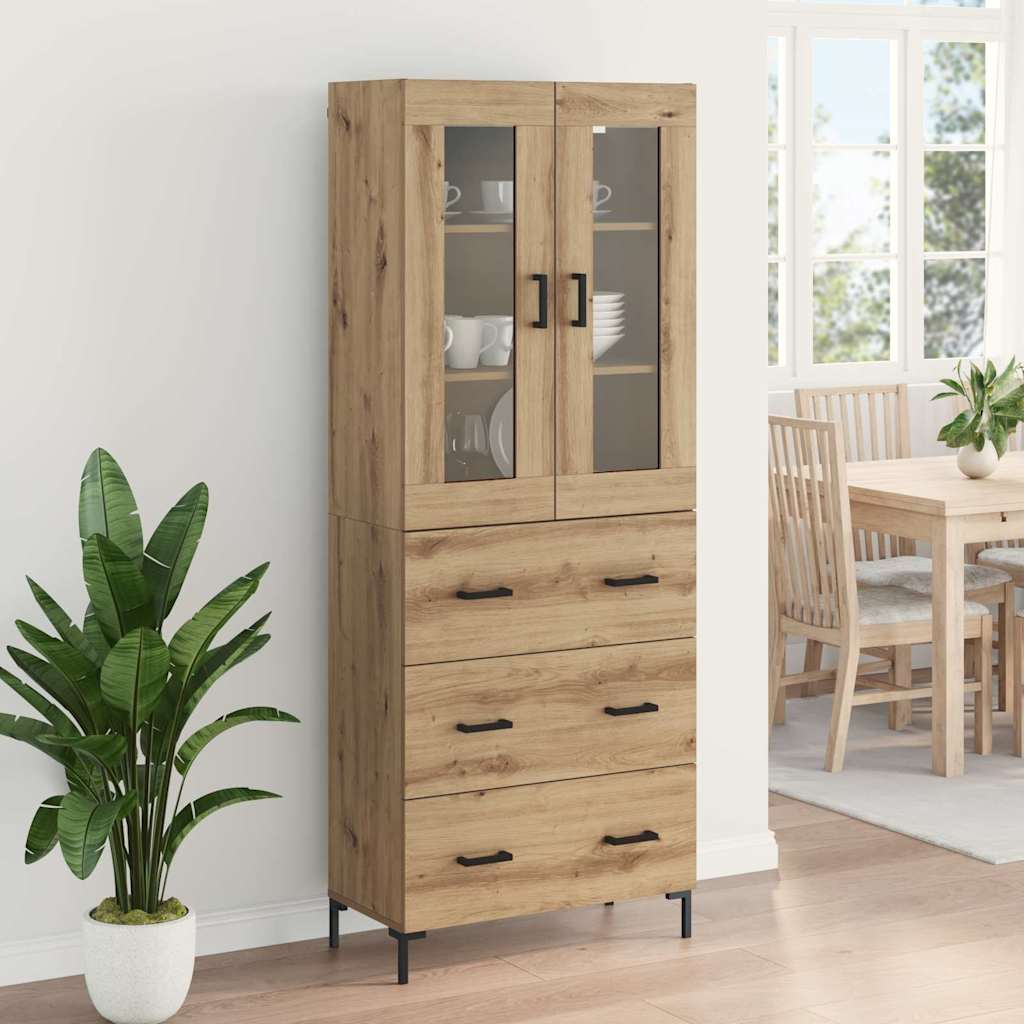Highboard 2 pcs Umjetnički hrast 69,5 x 34 x 180 cm
