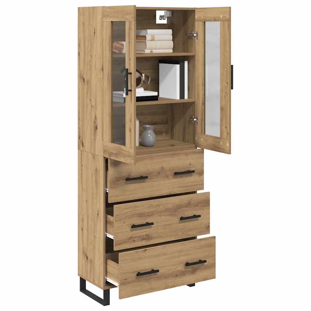 Highboard s ladicama 2 pcs Umjetnički hrast Konstruirano drvo