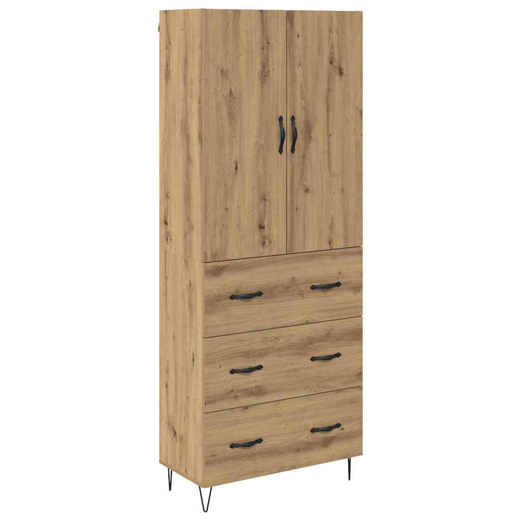 Highboard 2 pcs Umjetnički hrast Inženjersko drvo i staklo