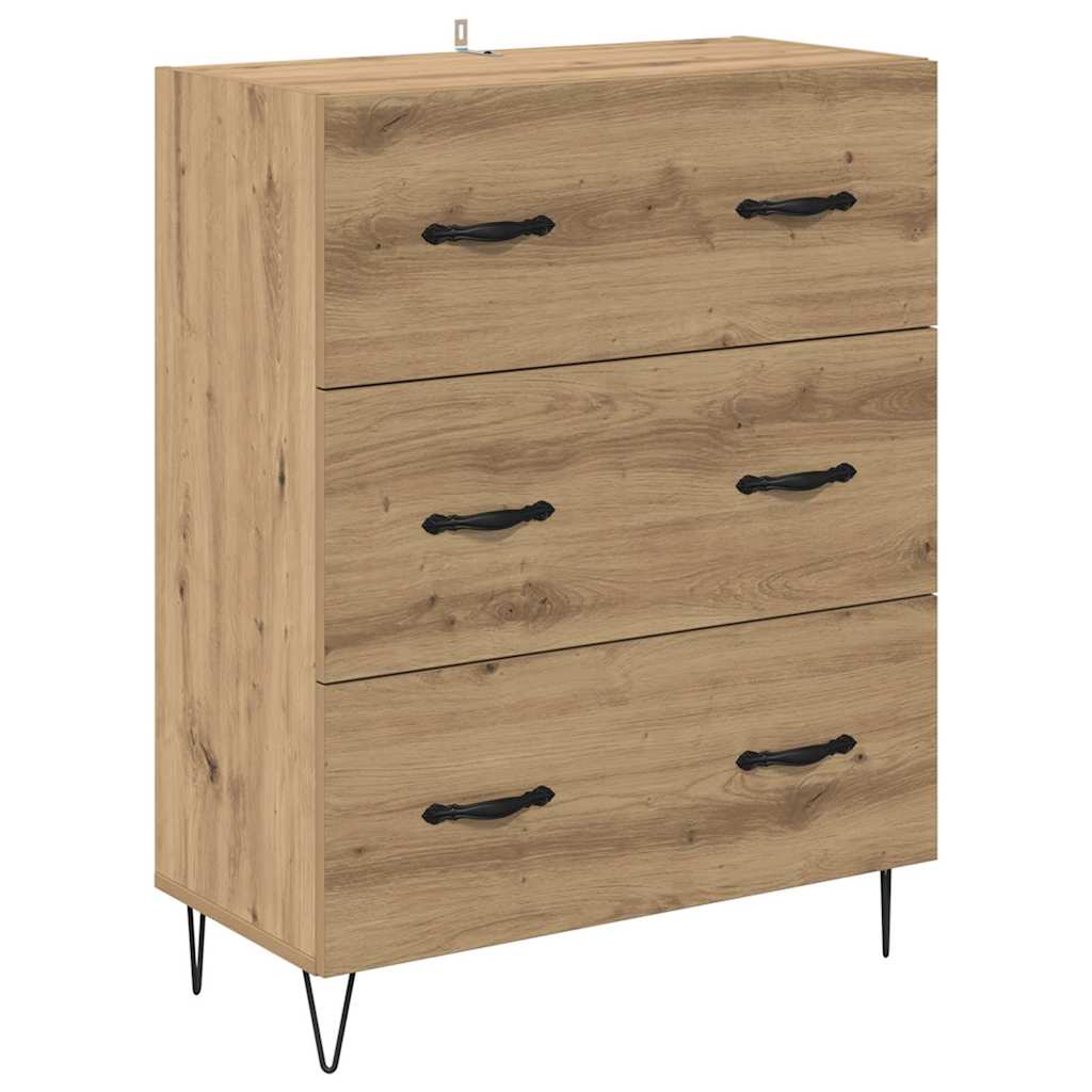 Highboard 2 pcs Umjetnički hrast Inženjersko drvo i staklo