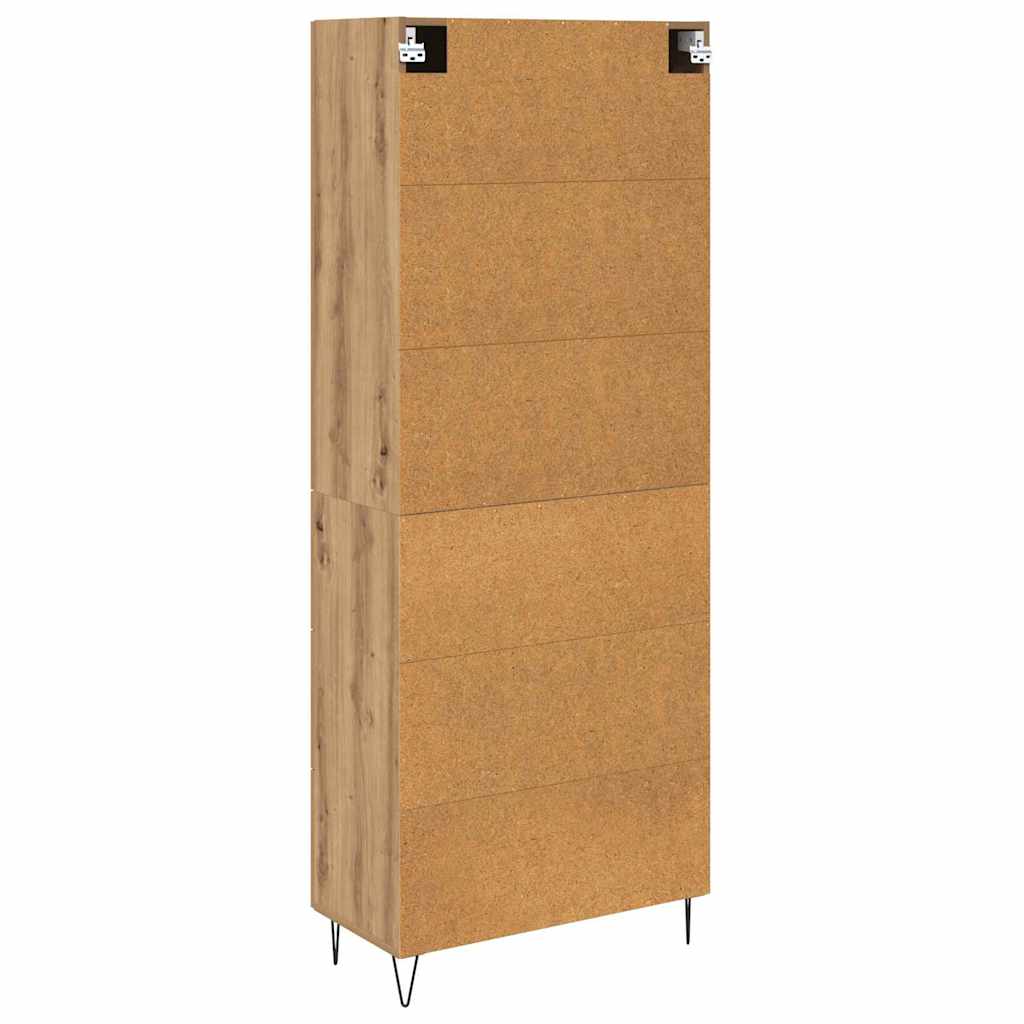 Highboard 2 pcs Umjetnički hrast Inženjersko drvo i staklo