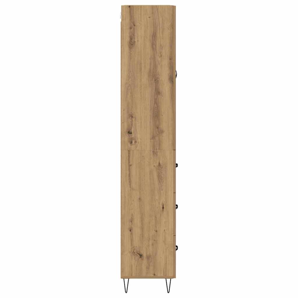 Highboard 2 pcs Umjetnički hrast Inženjersko drvo i staklo