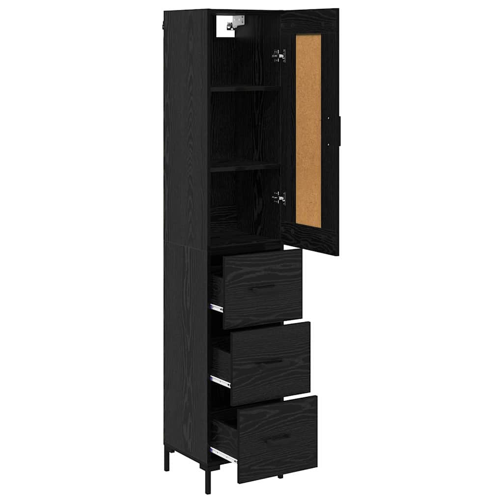Highboard Crni hrast 34,5 x 34 x 180 cm Konstruirano drvo