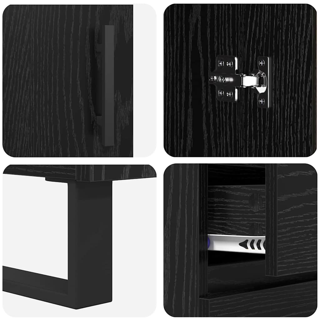 Highboard Crni hrast 69,5 x 34 x 180 cm Konstruirano drvo
