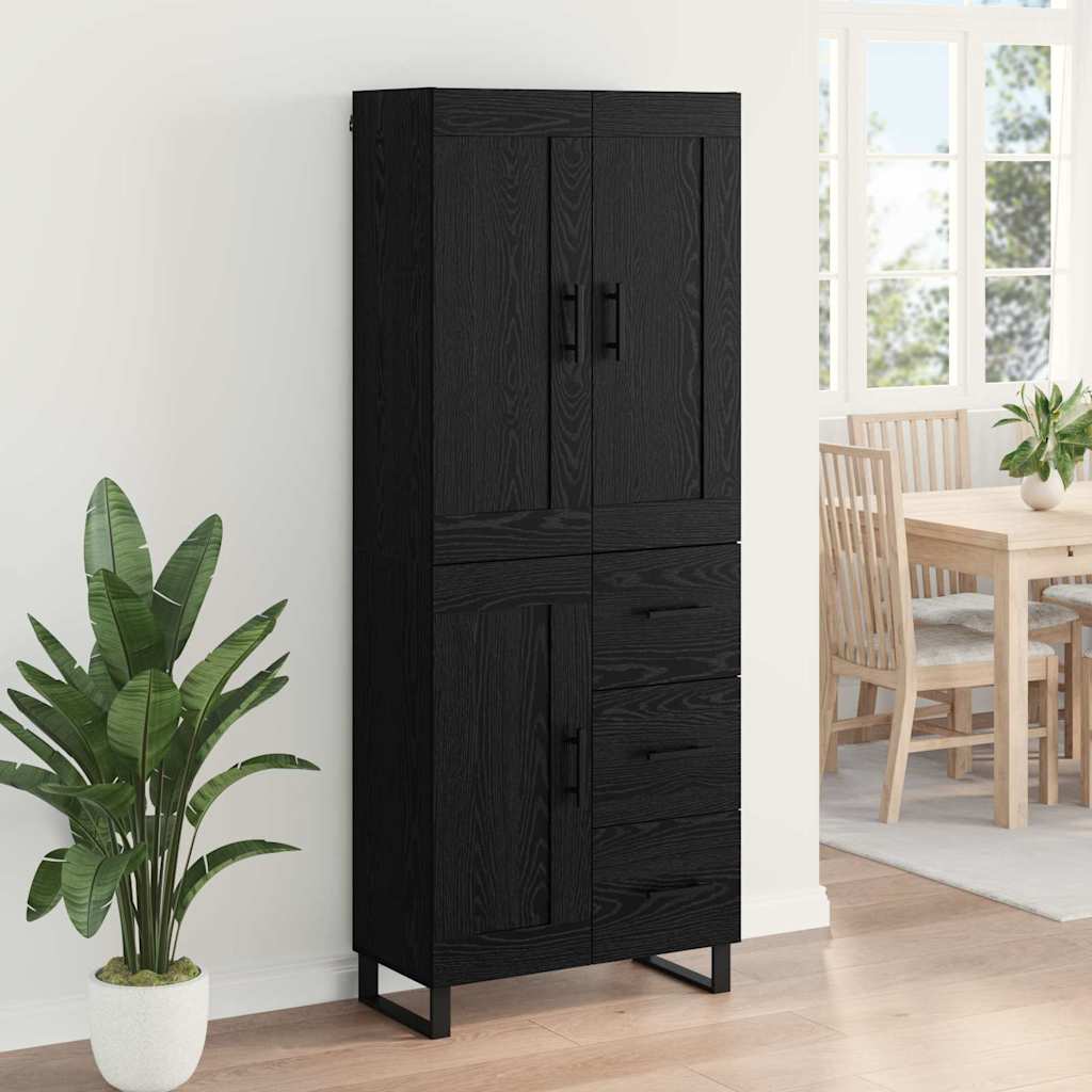 Highboard Crni hrast 69,5 x 34 x 180 cm Konstruirano drvo