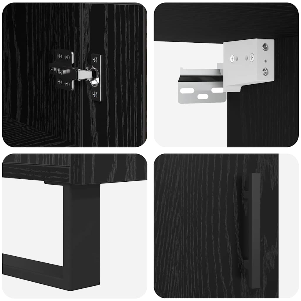 Highboard Crni hrast 34,5 x 34 x 180 cm Konstruirano drvo
