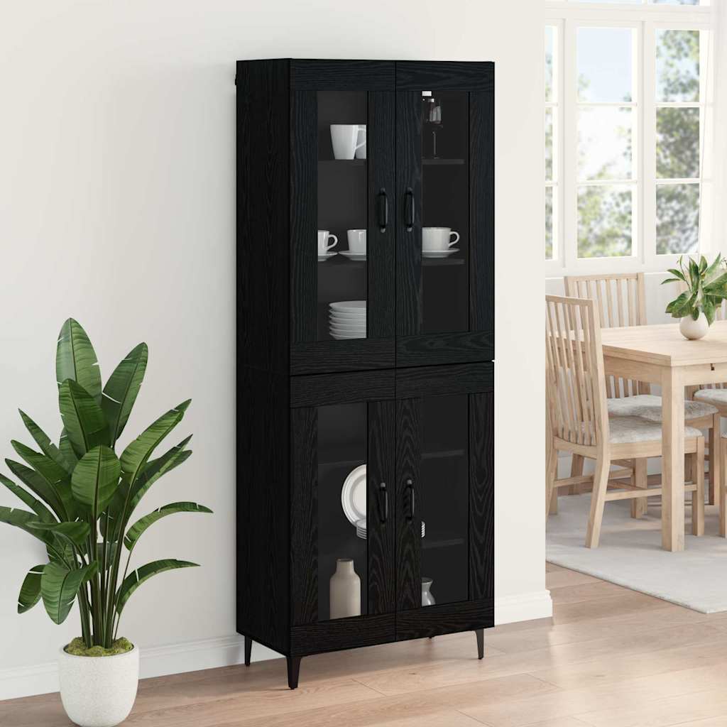 Highboard Zidne Crni hrast 69,5 x 34 x 180 cm Konstruirano drvo