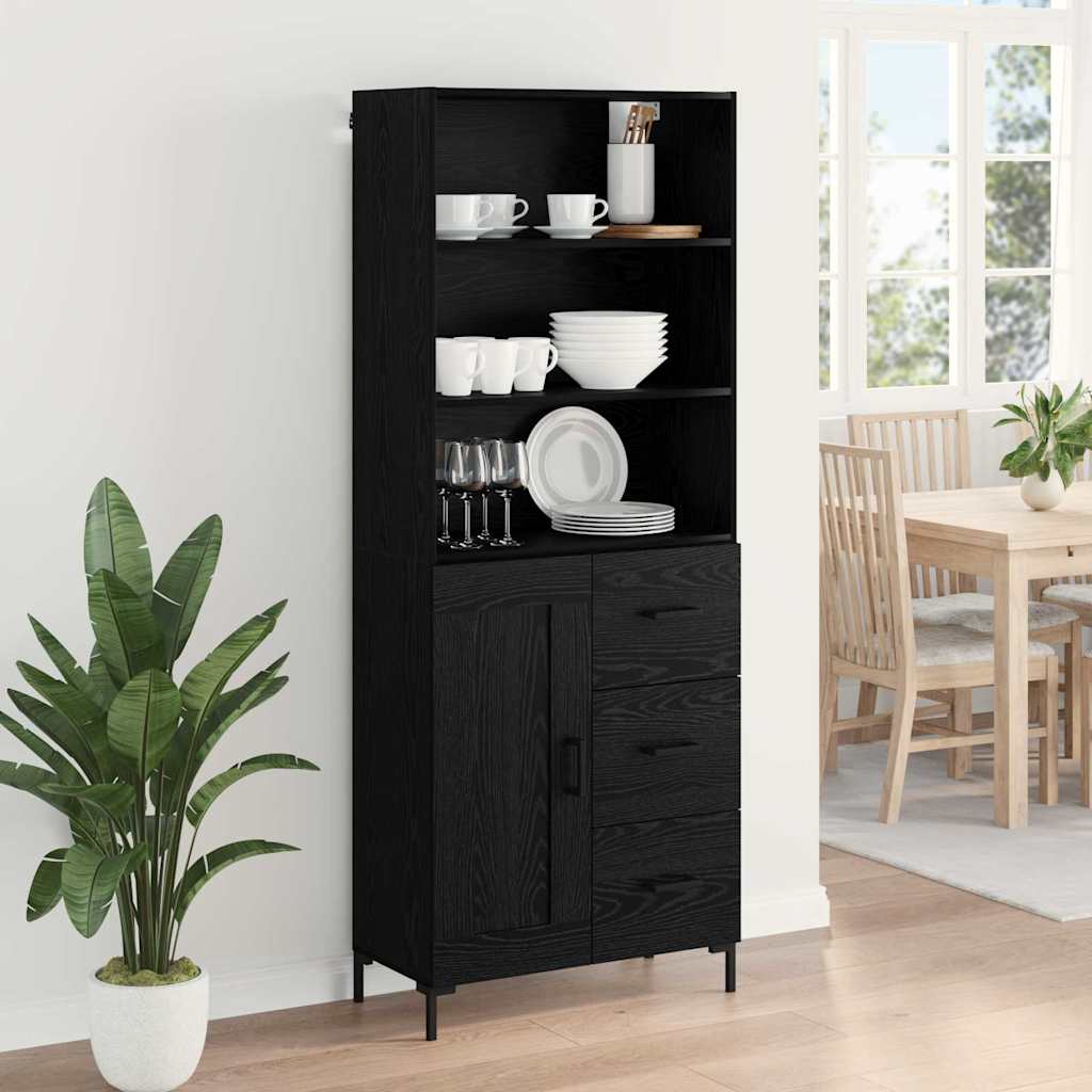 Highboard Crni hrast 69,5 x 34 x 180 cm Konstruirano drvo