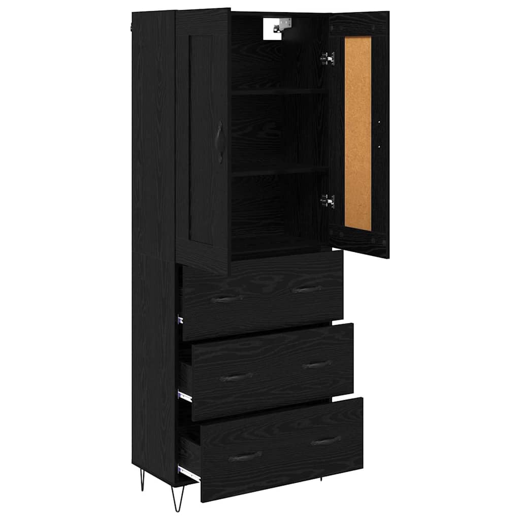 Highboard Crni hrast 69,5 x 34 x 180 cm Konstruirano drvo