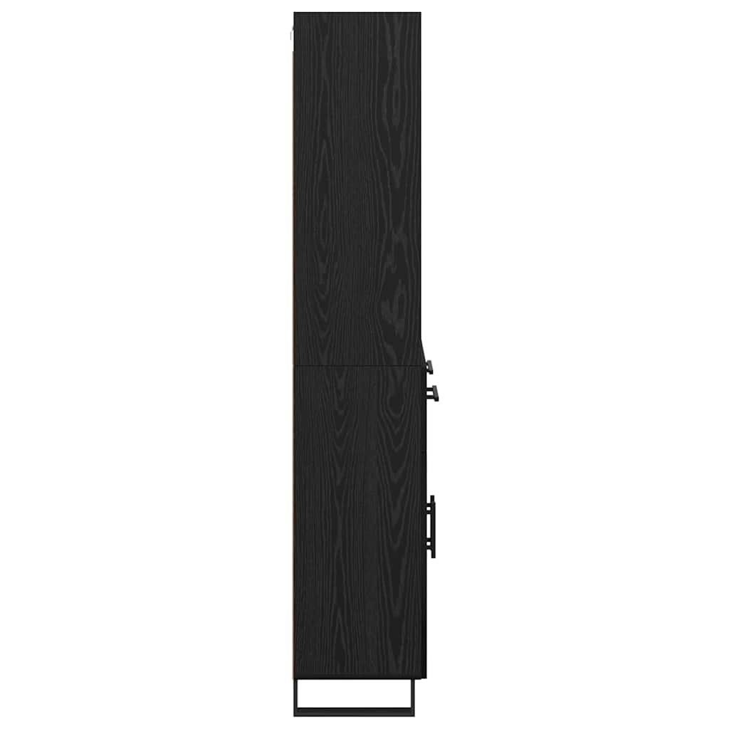 Highboard 2 pcs Crni hrast 69,5 x 34 x 180 cm Konstruirano drvo