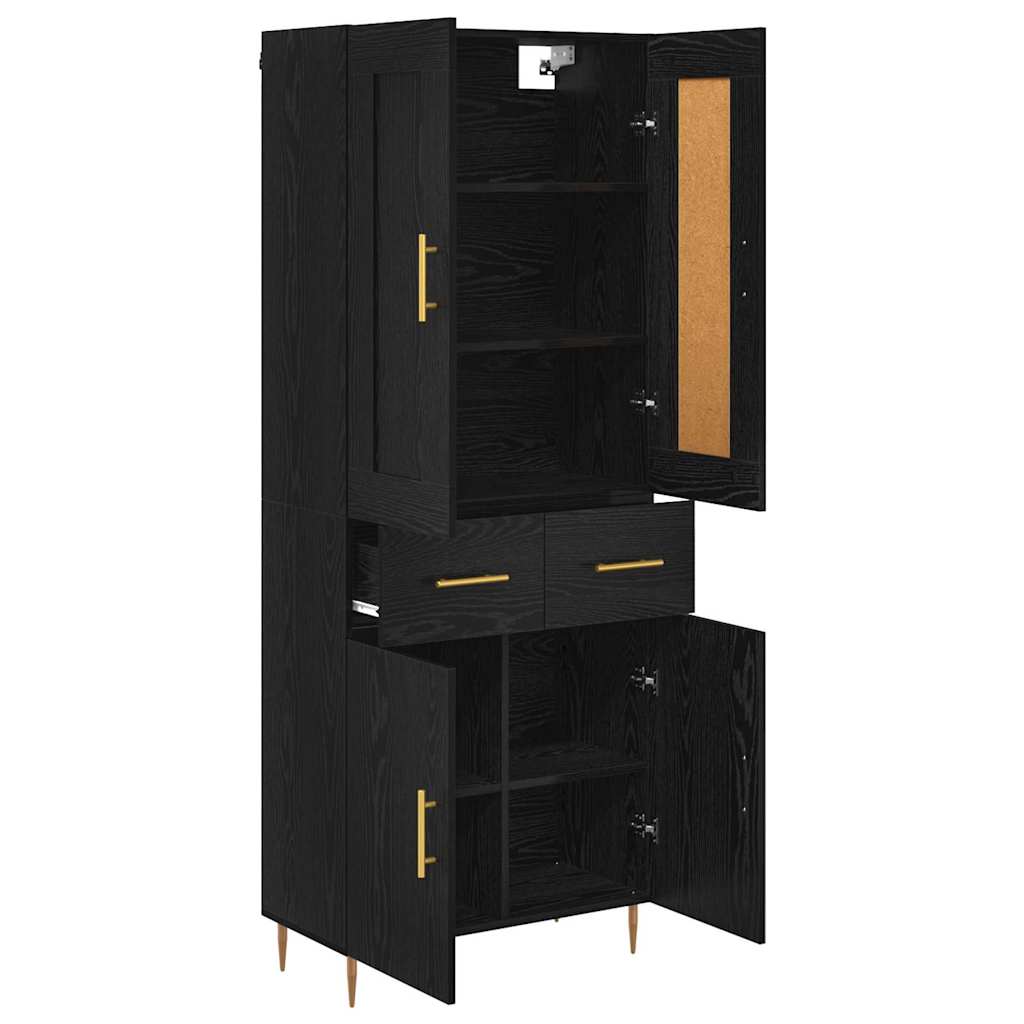 Highboard Crni hrast 69,5 x 34 x 180 cm Konstruirano drvo
