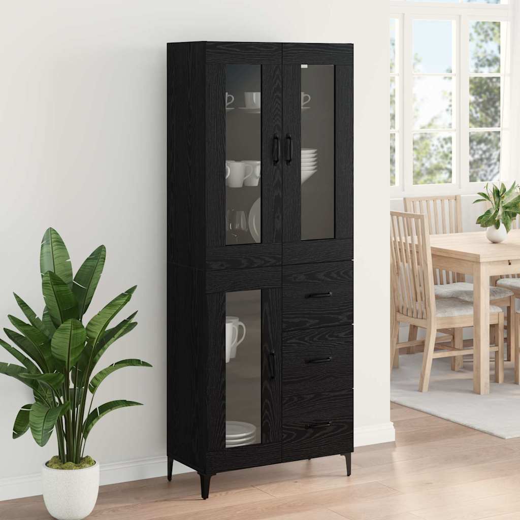 Highboard Zidne Crni hrast 69,5 x 34 x 180 cm Konstruirano drvo