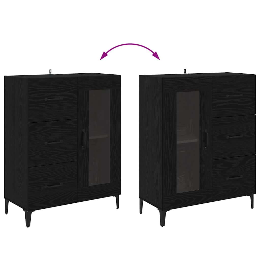 Highboard Zidne Crni hrast 69,5 x 34 x 180 cm Konstruirano drvo