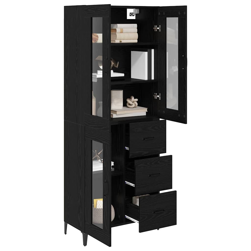 Highboard Zidne Crni hrast 69,5 x 34 x 180 cm Konstruirano drvo