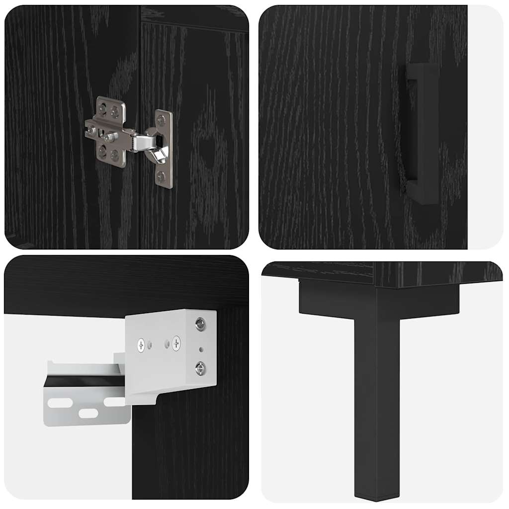 Highboard Zidne Crni hrast 69,5 x 34 x 180 cm Konstruirano drvo