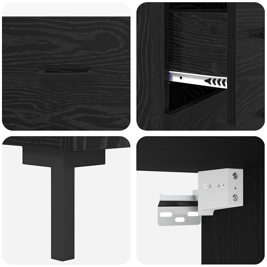Highboard Crni hrast 69,5 x 34 x 180 cm Konstruirano drvo