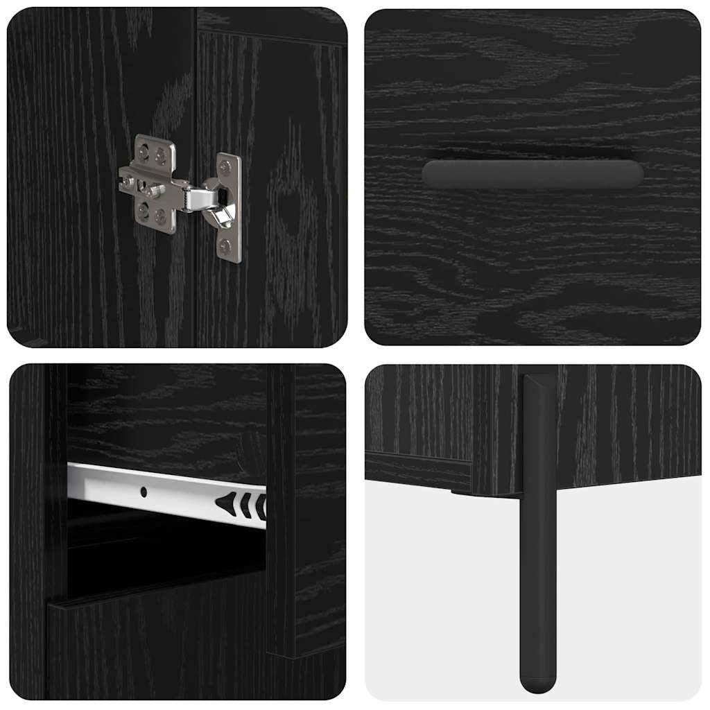 Highboard Zidne Crni hrast 69,5 x 34 x 180 cm Konstruirano drvo