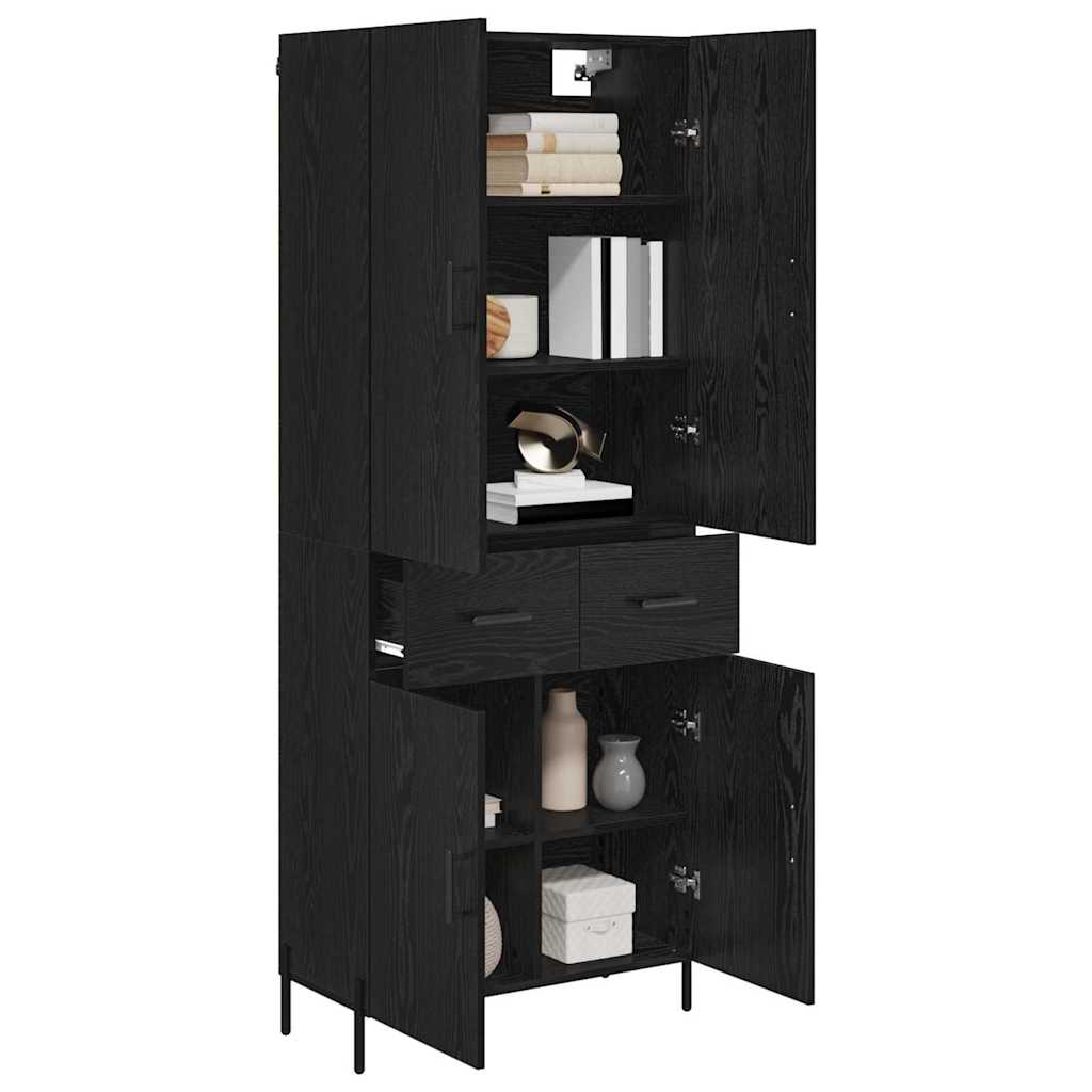 Highboard Zidne Crni hrast 69,5 x 34 x 180 cm Konstruirano drvo