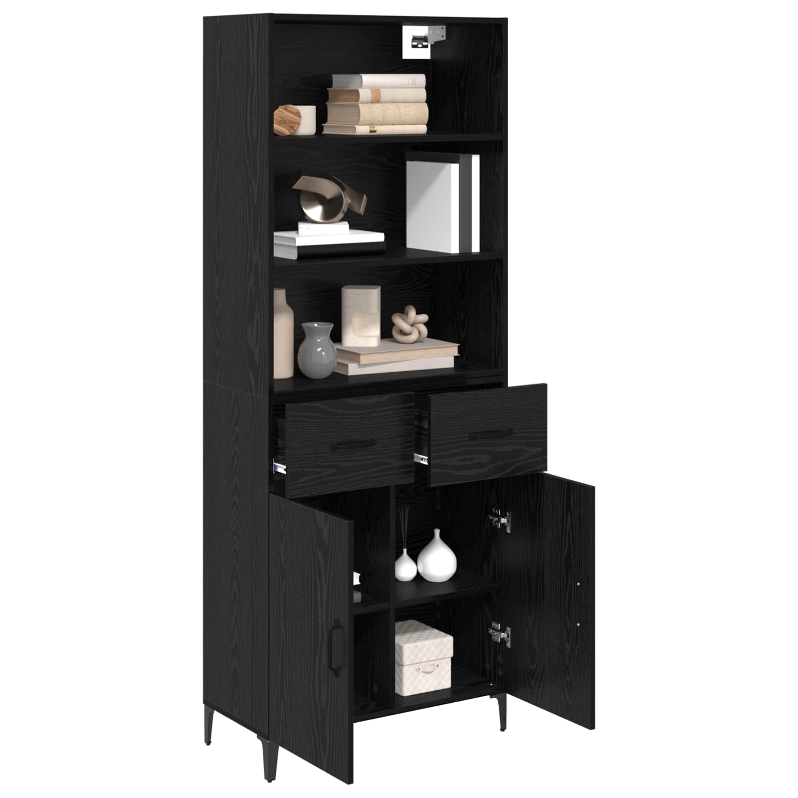 Highboard Crni hrast 69,5 x 34 x 180 cm Konstruirano drvo