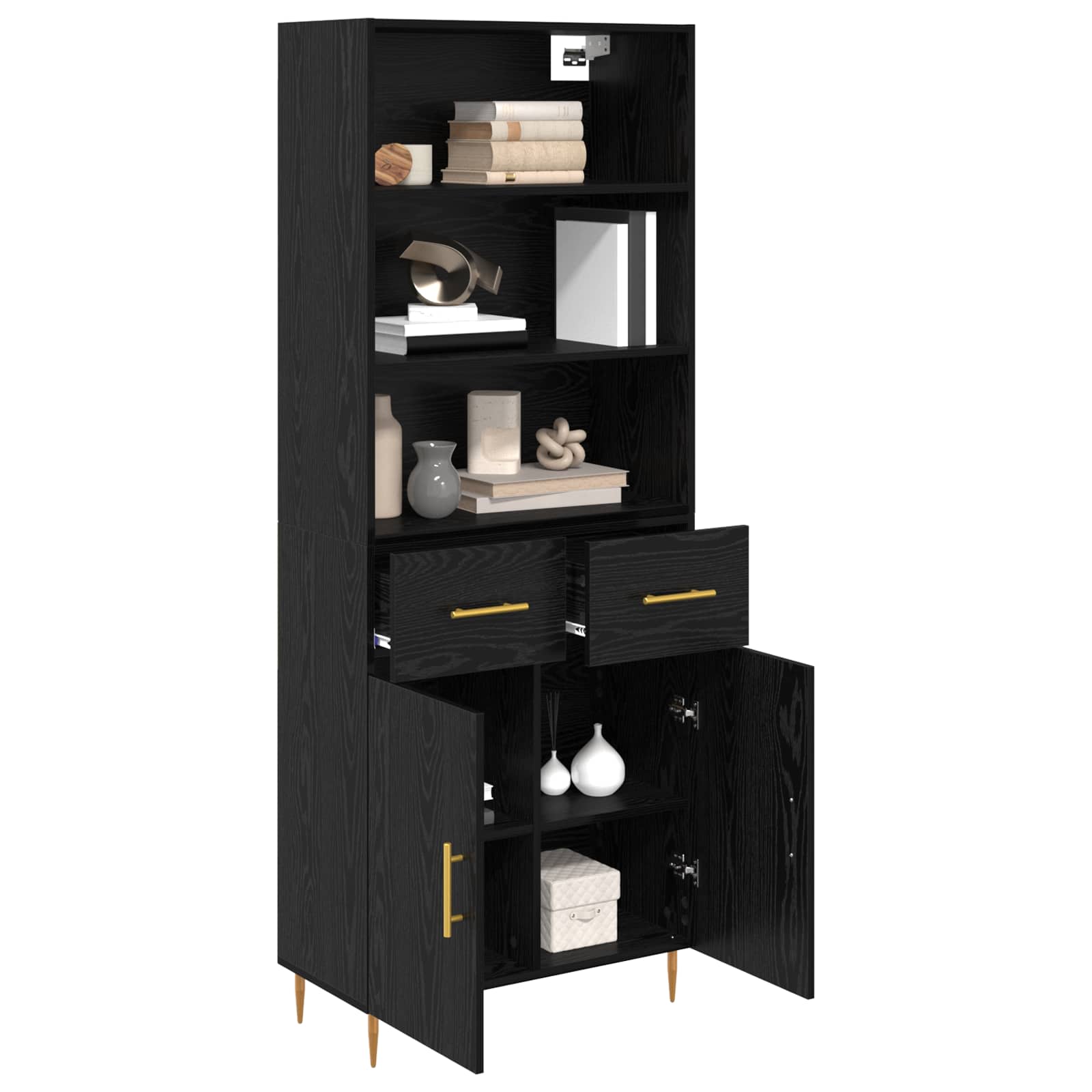 Highboard Crni hrast 69,5 x 34 x 180 cm Konstruirano drvo