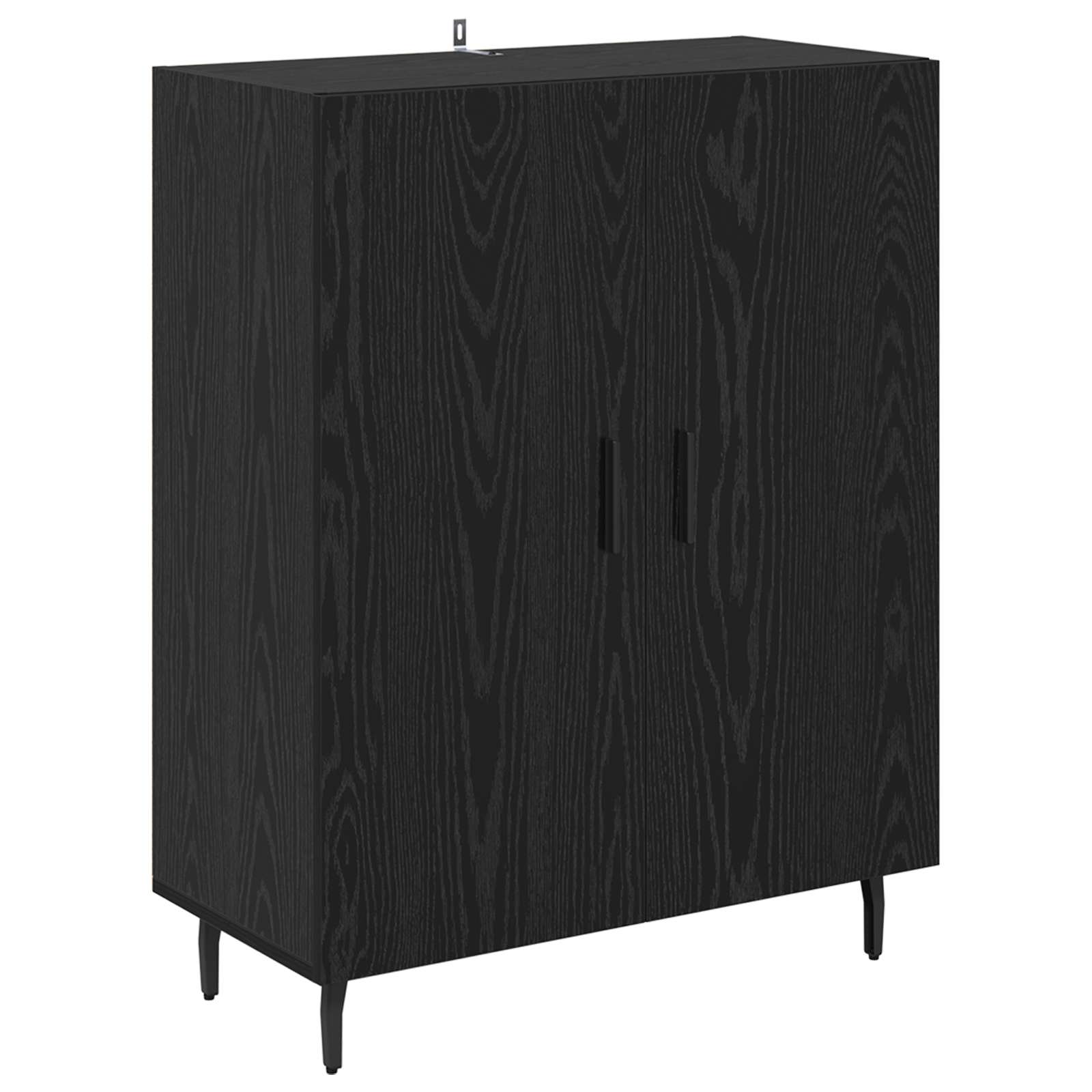 Highboard 2 pcs Crni hrast Inženjerska drva i staklo