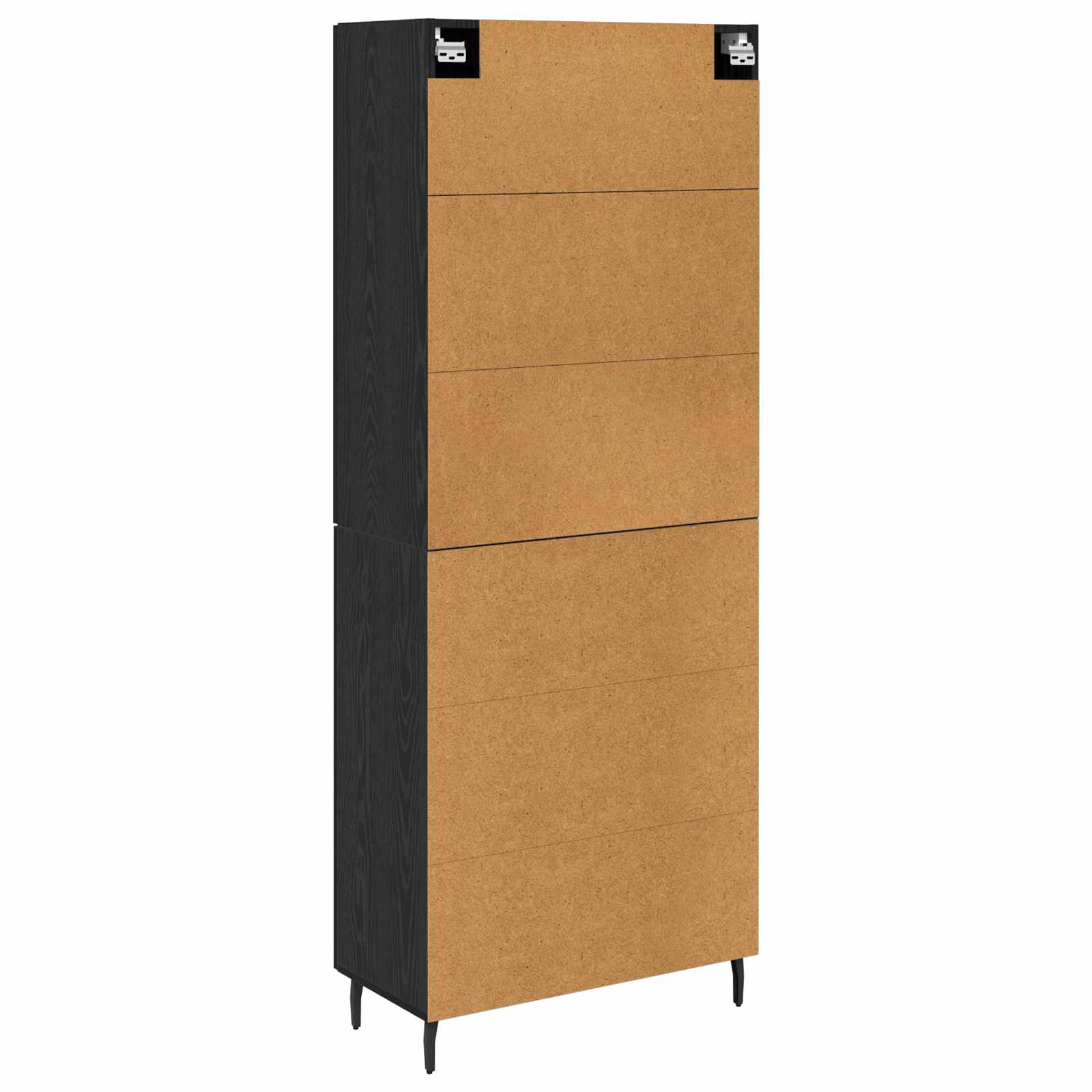 Highboard 2 pcs Crni hrast Inženjerska drva i staklo