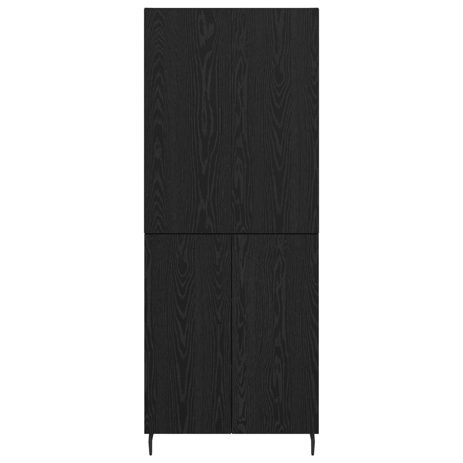 Highboard 2 pcs Crni hrast Inženjerska drva i staklo