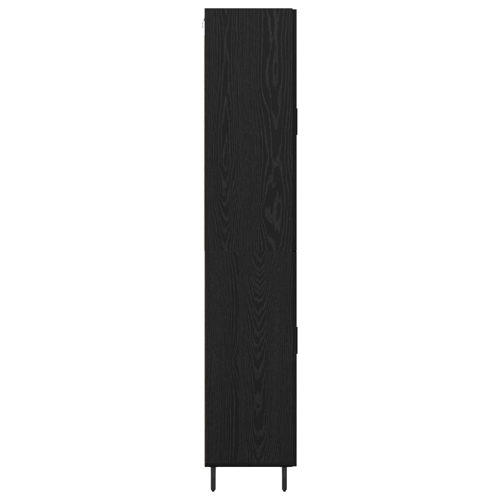 Highboard 2 pcs Crni hrast Inženjerska drva i staklo