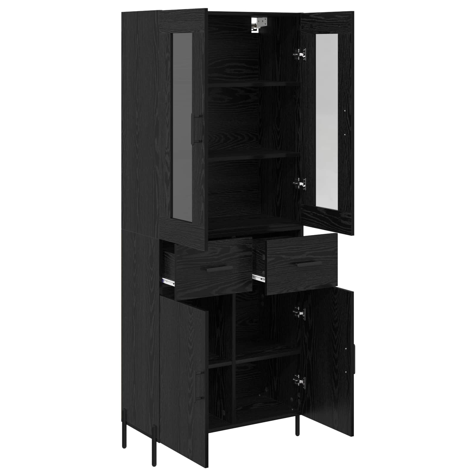 Highboard Zidne Crni hrast 69,5 x 34 x 180 cm Konstruirano drvo