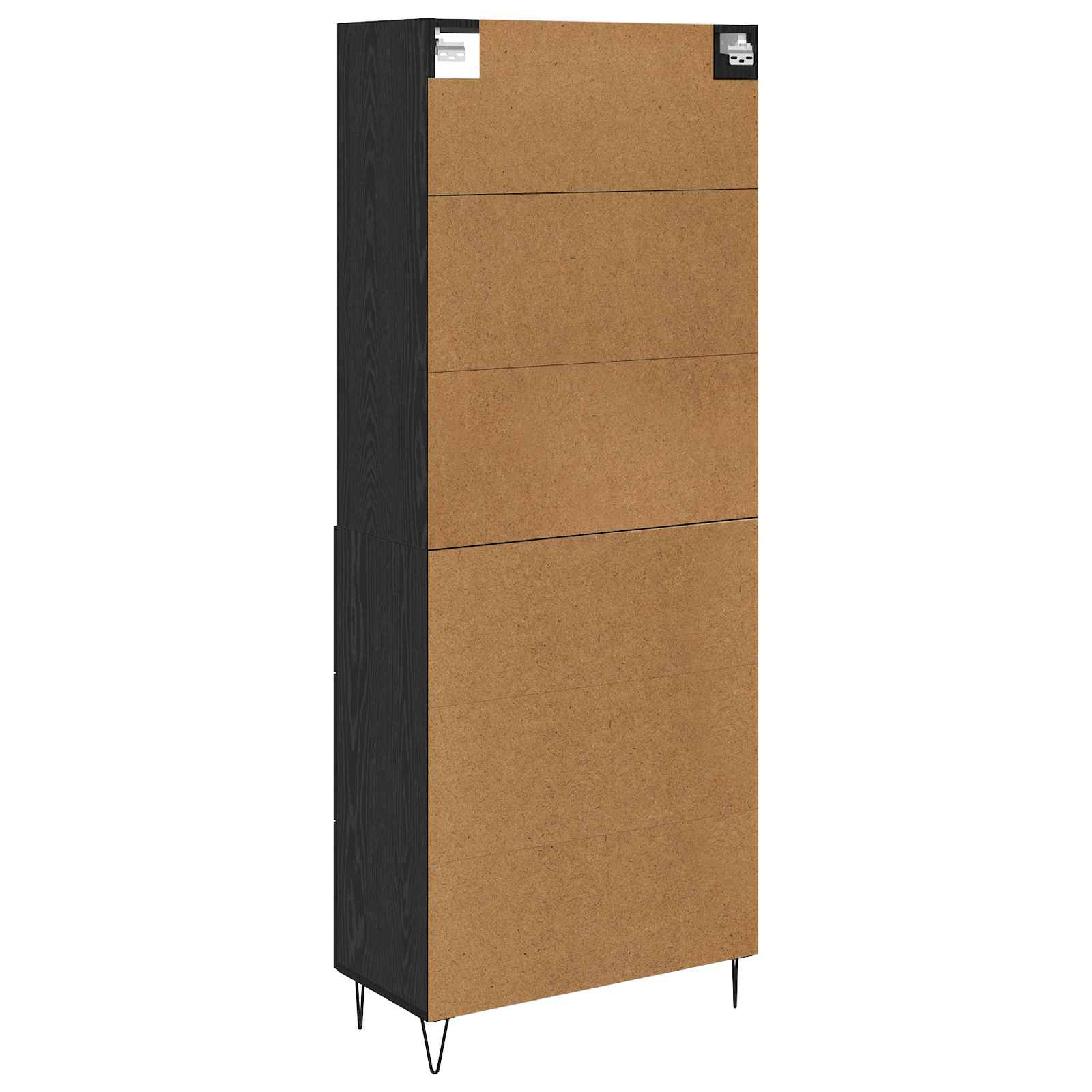 Highboard s ladicama 2 pcs Crni hrast Konstruirano drvo
