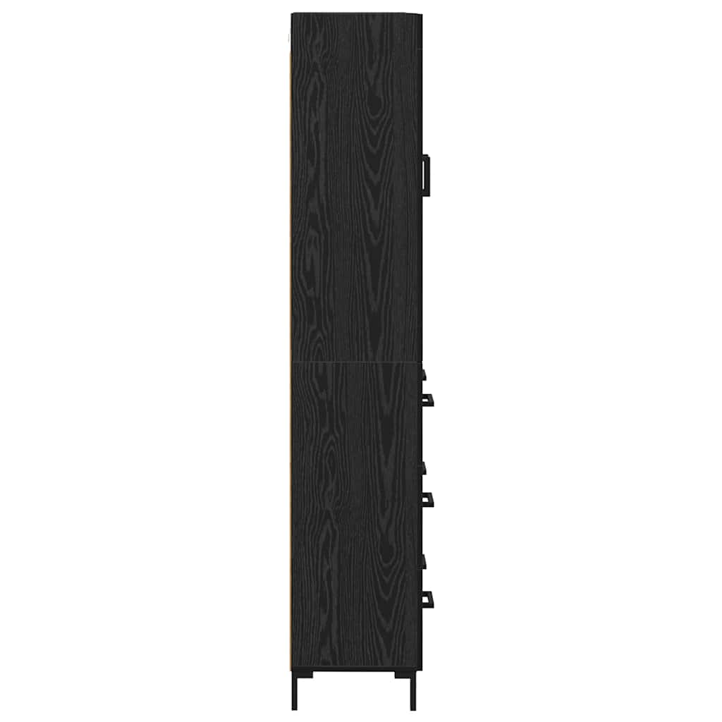 Highboard s ladicama 2 pcs Crni hrast Konstruirano drvo