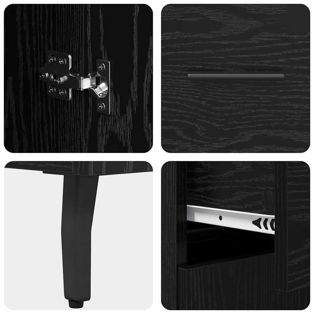 Highboard s ladicama Crni hrast 69,5 x 34 x 180 cm