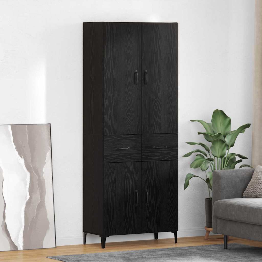 Highboard Zidne Crni hrast 69,5 x 34 x 180 cm Konstruirano drvo