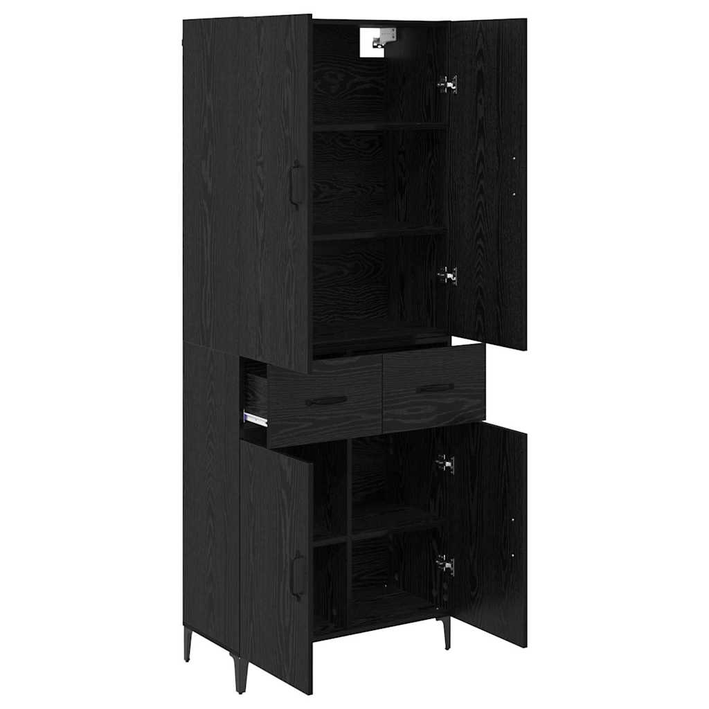 Highboard Zidne Crni hrast 69,5 x 34 x 180 cm Konstruirano drvo